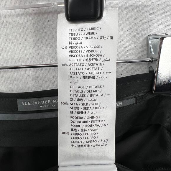 ALEXANDER MCQUEEN Pants Womens 4 Black Cropped Flare Split Hem Lace Up Calf - Picture 12 of 16